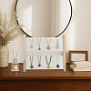 2-Layer Bamboo Slant Back Necklace Organizer Display Stands NDIS-WH0010-31-2