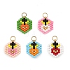 Glass Seed Beaded Pendants PALLOY-MZ01434-1