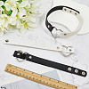 3Pcs 3 Styles Adjustable Gothic Two Tone PU Leather Alloy Heart Choker Necklaces for Women NJEW-CL0007-08-3