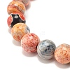Dyed Natural Fire Crackle Agate Bead Stretch Bracelets BJEW-JB07519-5