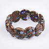 Handmade Synthetic Goldstone & Millefiori Lampwork Stretch Bracelets BJEW-S039-07-3