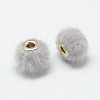 Handmade Faux Mink Fur European Beads OPDL-S089-02D-1