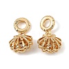 Brass Micro Pave Cubic Zirconia European Dangle Charms KK-C155-26G-1