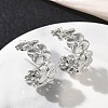 Brass Micro Pave Cubic Zirconia Stud Earrings for Women KK-CBA760A-08P-1