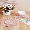 2Pcs Hand-woven Ccotton Thread Cup Mats AJEW-LP0006-37A-1
