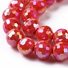 Electroplate Glass Beads Strands X-GLAA-E036-14D-4