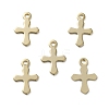 Brass Tiny Cross Charms KK-L205-09G-B-1