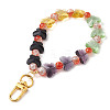 Butterfly & Round Glass Beads Strap Pendant Decoration HJEW-JM02030-4