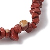 Natural Red Jasper Chip Beads Stretch Bracelets for Women BJEW-JB10688-03-4