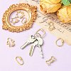 9Pcs 9 Styles Brass Micro Pave Clear Cubic Zirconia Screw Carabiner Lock Charms KK-CJ0004-25-6