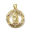 Brass Micro Pave Cubic Zirconia Pendants KK-C090-35G-08-1