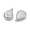 304 Stainless Steel Crystal Rhinestone Teardrop Charms STAS-L022-354P-2