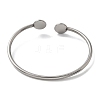 304 Stainless Steel Cuff Blank Bangle Bases with Round Tray STAS-Z088-03C-P-3