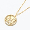 Brass Micro Pave Clear Cubic Zirconia Pendant Necklaces NJEW-E153-01A-1