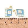 Golden Plated Alloy Enamel Pendants X-ENAM-Z017-12G-01-3