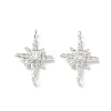 Brass Micro Pave Clear Cubic Zirconia Connector Charms KK-P355-28S-1