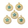 Rack Plating Brass Micro Pave Cubic Zirconia Pendants X-KK-D088-03G-1