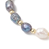 Natural Freshwater Pearl & Non-magnetic Synthetic Hematite Beaded Stretch Bracelets for Women BJEW-JB13552-2