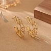 Brass Stud Earrings for Women WGB854C-01-4