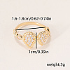 Brass Micro Pave Cubic Zirconia Cuff Open Rings for Women BQ0682-3-2