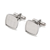 Sqaure 304 Stainless Steel Cufflink Settings SA-CBAC007-01P-1