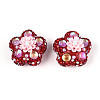 Flower Shape Polymer Clay Rhinestone Beads CLAY-U023-01A-1