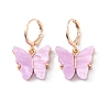 Plastic Butterfly Dangle Leverback Earrings EJEW-WH0017-53G-B-1