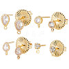 Beebeecraft 8Pcs 4 Style Brass Stud Earring Findings DIY-BBC0001-05-1