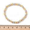 Brass Round Beaded Stretch Bracelets for Men Women BJEW-B148-05C-M-5