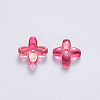 Transparent Spray Painted Glass Beads GLAA-R211-06-2