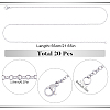 20Pcs 304 Stainless Steel Cable Chain Necklaces Set STAS-SC0008-06-2