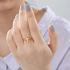 Double Heart with Cross 304 Stainless Steel Adjustable Ring for Women RJEW-B035-06G-4