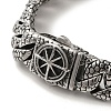 304 Stainless Steel Compass Cuban Link Chain Bracelets for Women Men BJEW-Q341-05A-AS-2