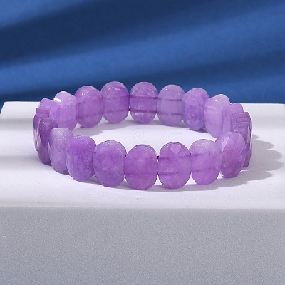 Oval Natural Malaysia Jade Beaded Stretch Bracelets G-P589-02A-03-1