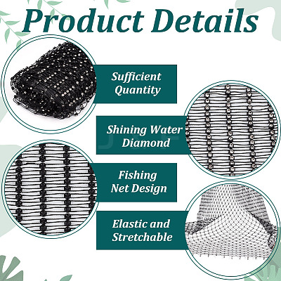 Polyester Rhinestones Fabric DIY-WH0578-42A-1