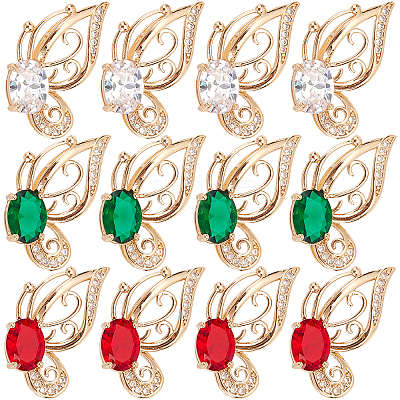 12Pcs 3 Colors Glass Pendants GLAA-SC0001-36-1