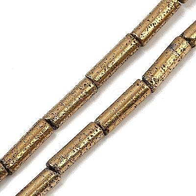 Electroplated Natural Lava Rock Beads Strands G-K388-03B-02-1