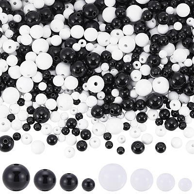900Pcs 8 Colors Opaque Acrylic Beads MACR-SP0002-34-1