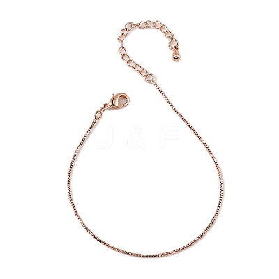 Rack Plating Brass Box Chain Bracelets for Women BJEW-G735-02RG-1