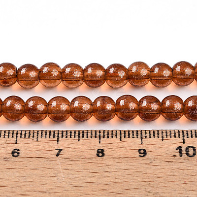 Transparent Spray Painted Glass Bead Strands DGLA-R050-6mm-12-1