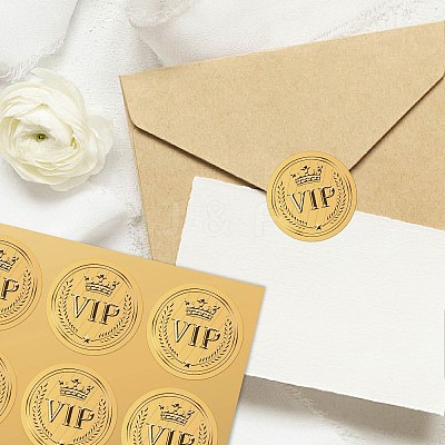 34 Sheets Self Adhesive Gold Foil Embossed Stickers DIY-WH0509-076-1
