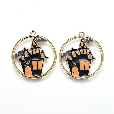 Halloween Theme Alloy Enamel Pendants X-ENAM-J649-12LG-02-1