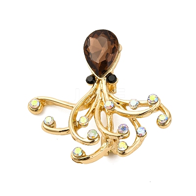 Sea Animal Alloy Colorful Rhinestone Brooches JEWB-I034-36G-1