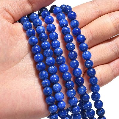Natural Mashan Jade Round Beads Strands G-D263-6mm-XS08-1