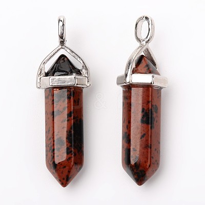 Synthetic Mahogany Obsidian Pointed Pendants G-F295-03F-1