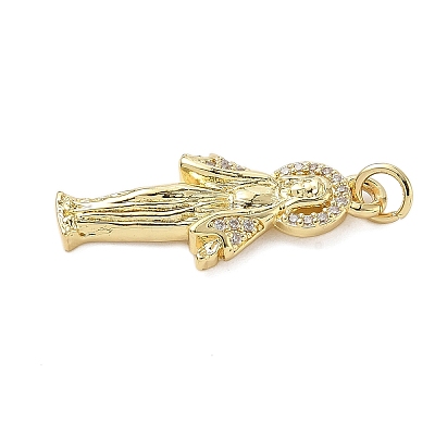 Brass Micro Pave Cubic Zirconia Pendants KK-K368-02B-G-1