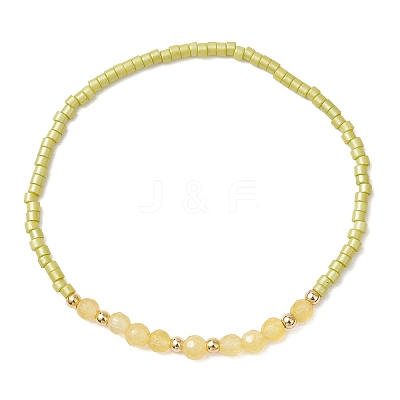 12Pcs Glass Seed Bead & Natural Mixed Gemstone Beads Bracelets for Women BJEW-MZ00311-1
