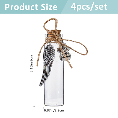 4Pcs Transparent Glass Empty Bottles AJEW-FH00032-1