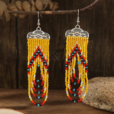 Bohemian Style Tassel Dangle Earrings UJ7824-5-1