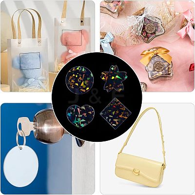 16Pcs 4 Style Transparent Acrylic Pendants FIND-NB0002-58-1